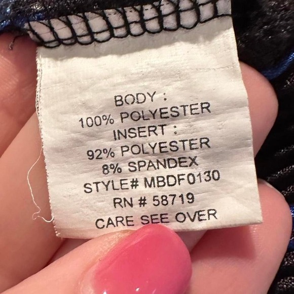 Notations Blue Black Office Siren Layered Top Sz Medium Y2K - Picture 6 of 7